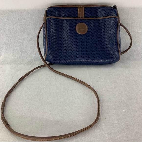 Liz Claiborne Handbags - Liz Claiborne 1980's Style Navy w/Brown Leather Purse Handbag